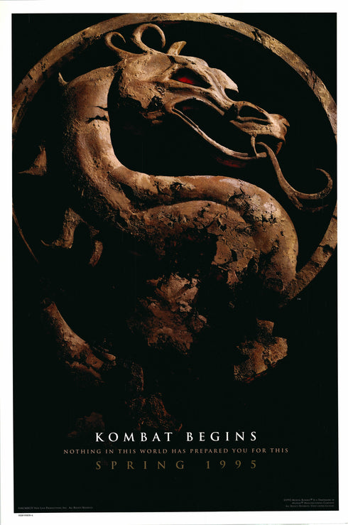 mortal kombat 1995 advanced one sheet poster rolled